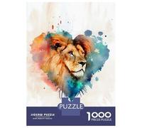 Rompecabezas De 1000 Piezas para Adultos Lion Face in Heart Rompecabezas para Adultos Juegos De Relajación para La Diversión Familiar Interacción Entre Padres E Hijos 52x38cm/1000pcs