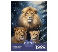 Rompecabezas De 1000 Piezas para Adultos Lion Family Xmas Rompecabezas para Adultos Juegos De Relajación Regalo De Cumpleaños Interacción Entre Padres E Hijos 70x50cm/1000pcs