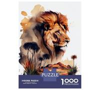 Rompecabezas De 1000 Piezas para Adultos Lion Head Over Landscape Rompecabezas para Adultos Juegos De Relajación Regalo De Cumpleaños Interacción Entre Padres E Hijos 52x38cm/1000pcs