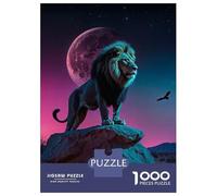 Rompecabezas De 1000 Piezas para Adultos Lion King Under Neon Moon Rompecabezas para Adultos Juguetes DIY Regalos para Mujeres Regalos para Amigos Y Familiares 70x50cm/1000pcs