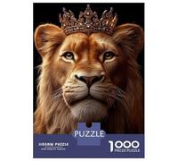 Rompecabezas De 1000 Piezas para Adultos Lion King with Golden Crown Rompecabezas para Adultos Juegos Relajantes Que Mejoran La Memoria Diversión En Casa Actividades, 70x50cm/1000pcs