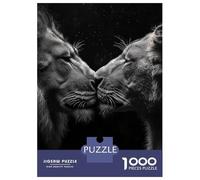 Rompecabezas De 1000 Piezas para Adultos Lion Lovely Couple Close-Up Rompecabezas Práctico Juego Decoración del Hogar Cumpleaños Y Navidad 52x38cm/1000pcs