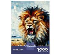Rompecabezas De 1000 Piezas para Adultos Lion Painting Art Print Rompecabezas para Adultos Juegos Familiares Una Obra De Arte Ayuda A Ejercitar El Cerebro 52x38cm/1000pcs