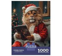 Rompecabezas De 1000 Piezas para Adultos Lion Santa Reading Rompecabezas Juego De Ingenio Alivia El Estrés Cumpleaños 70x50cm/1000pcs