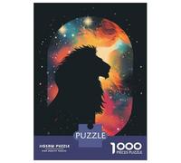 Rompecabezas De 1000 Piezas para Adultos Lion Silhouette Galaxy Rompecabezas para Adultos Juguetes De Bricolaje Desafío Difícil Desafío Educativo 70x50cm/1000pcs