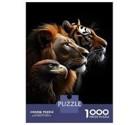Rompecabezas De 1000 Piezas para Adultos Lion Tiger Eagle, Wild Life Portrait Rompecabezas para Adultos Juegos Divertidos Pero Divertidos Y Humorísticos Desafiantes De Completar 52x38cm/1000pcs