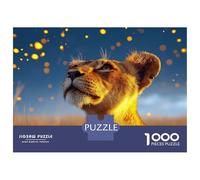 Rompecabezas De 1000 Piezas para Adultos Lioness Gazing Upward in Golden Light Rompecabezas para Adultos Juego De Ingenio Una Obra De Arte Interacción Entre Padres E Hijos 52x38cm/1000pcs