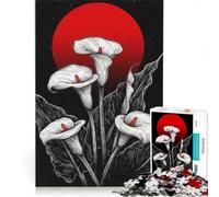 Rompecabezas de 1000 Piezas para Adultos: Lirios Cala bajo la Luna Roja Juegos Divertidos para la interacción Entre Padres e Hijos Regalo Ideal para quienes Buscan un desafío 50x75cm