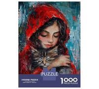 Rompecabezas De 1000 Piezas para Adultos Little Red Riding Hood Painting Rompecabezas para Adultos Juego De Ingenio Corte De Precisión Desafiante De Completar 52x38cm/1000pcs