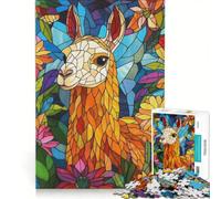 Rompecabezas de 1000 Piezas para Adultos Llama Entre Flores Juego Interactivo para Padres e Hijos Toda la Familia 50x75cm