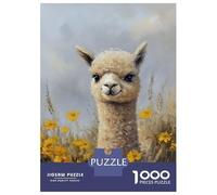 Rompecabezas De 1000 Piezas para Adultos Llama in Yellow Flowers-3 Rompecabezas para Adultos Juego Familiar Regalos para Mujeres Regalos para Amigos Y Familiares 52x38cm/1000pcs