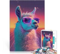 Rompecabezas de 1000 Piezas para Adultos Llama Retro de Fiesta Disco Hecho de Papel，para Mayores de 14 años Juegos educativos Decoración del hogar Ideas de Regalos。tamaño：26x38cm/10.24x14.96pulgada