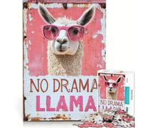 Rompecabezas de 1000 Piezas para Adultos Llama sin Dramas Juegos educativos análisis y lógica Juego de desafío único 50x75cm