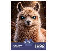 Rompecabezas De 1000 Piezas para Adultos Llama with Glowing Blue Eyes Rompecabezas para Adultos Juguetes Antiestrés Desafío Difícil para Cumpleaños, Navidad 52x38cm/1000pcs