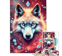 Rompecabezas de 1000 Piezas para Adultos Lobo Aguamarina Rompecabezas Stonimal 1000 Juguetes Antiestrés Desafío Difícil Juego de Desafío Único (38x26cm)