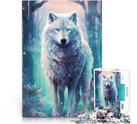 Rompecabezas de 1000 piezas para adultos, lobo de fantasía, bosque, difícil y duro, aliviador del estrés, para matar el tiempo, 19.7 x 29.5 pulgadas, para adolescentes de 14 años en adelante