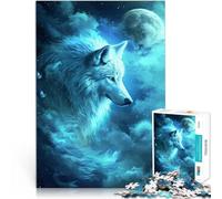 Rompecabezas de 1000 piezas para adultos, lobo en el universo, juegos educativos, decoración del hogar, rompecabezas de 14.95 x 20.47 pulgadas, mejora el amor entre parejas