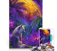Rompecabezas de 1000 Piezas para Adultos Lobo en un Paisaje de Cristal Juguete Educativo Relajante Intelectual 38x26cm