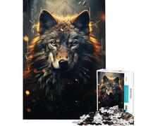 Rompecabezas de 1000 Piezas para Adultos Lobo Enojado Juguete adictivo para Cultivar la Paciencia Juego práctico Decoración para el hogar Regalos de cumpleaños (Tamaño 50x75cm)
