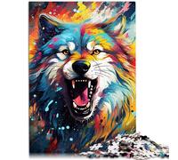 Rompecabezas de 1000 piezas para adultos lobo fantástico colorido juguetes antiestrés 19.7 pulgadas x 29.5 pulgadas Entrena tu cerebro y tus manos para un adolescente de 14 años y más