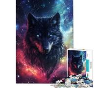 Rompecabezas de 1000 Piezas para Adultos Lobo Galáctico Rompecabezas para Adolescentes Mejora la Memoria Desafío Educativo Juego de desafío único 38x52cm