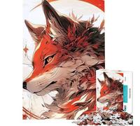 Rompecabezas de 1000 Piezas para Adultos Lobo Naranja Juegos relajantes para Juegos educativos Desafío de Juego Juguete Regalos de Amigo Invisible Análisis y lógica (tamaño 50x75cm)