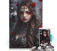 Rompecabezas de 1000 Piezas para Adultos Lobo Protector sobre una Dama Juguete Educativo Relajante Intelectual 38x52cm