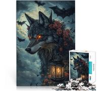 Rompecabezas de 1000 Piezas para Adultos Lobo siniestro Desafío difícil para aliviar el estrés Toda la Familia. 75x50cm