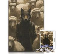 Rompecabezas de 1000 Piezas para Adultos, Lobo Vestido, Oveja, líder, Disfrute de un Ocio Tranquilo, relajación, Ajuste Estable, Corte preciso, tamaño del Juguete: 38x26cm