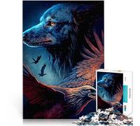 Rompecabezas de 1000 Piezas para Adultos Lobo y águila Juguetes adictivos Que desafían la Inteligencia Cerebral Ideas de Regalos 75x50cm