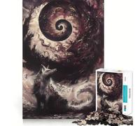 Rompecabezas de 1000 Piezas para Adultos Lobo y Galaxia Espiral Diversión Garantizada Corte láser Tiempo de relajación y Ejercicio Mental en casa (38x52cm)