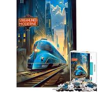 Rompecabezas de 1000 Piezas para Adultos Locomotora Relámpago Juego de ingenio para Adultos Una Obra de Arte para cumpleaños y Navidad (Tamaño 38x26cm)