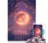 Rompecabezas de 1000 Piezas para Adultos LoFi Noche de Luna Llena Juego práctico Actividades Divertidas en casa Juego con un diseño Precioso 38x26cm