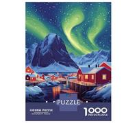 Rompecabezas De 1000 Piezas para Adultos Lofoten Islands Aurora Borealis Rompecabezas para Adultos Juego Familiar Difícil Difícil Y Desafiante 38x26cm/1000pcs