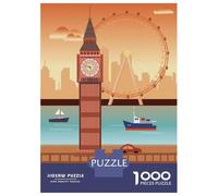 Rompecabezas De 1000 Piezas para Adultos London City Scenery Rompecabezas para Adultos Juego De Ingenio para La Diversión Familiar Cumpleaños 70x50cm/1000pcs