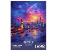 Rompecabezas De 1000 Piezas para Adultos London Skyline at Sunset Rompecabezas para Adultos Juegos Divertidos Decoración De Pared Cumpleaños Y Navidad 70x50cm/1000pcs