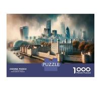Rompecabezas De 1000 Piezas para Adultos London's Tower Bridge in The Fog Rompecabezas para Adultos Juguetes Antiestrés Corte De Precisión Actividades Divertidas En Casa 38x26cm/1000pcs