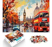 Rompecabezas de 1000 Piezas para Adultos Londres al Atardecer Hecho de Madera para Mayores de 14 años Juguetes educativos para Aprender Regalos de cumpleaños de Navidad tamaño：50x75cm