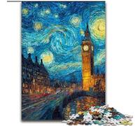 Rompecabezas de 1000 Piezas para Adultos: Londres bajo el Cielo Nocturno Rompecabezas de 1000 Piezas para Adultos Un desafío para la Mente, una Noche de Juegos en Familia (tamaño 26x38cm)