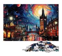 Rompecabezas de 1000 Piezas para Adultos Londres psicodélico de Noche Juego Educativo cumpleaños para Adolescentes a Partir de 14 años (tamaño 38 x 26 cm)