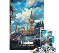Rompecabezas de 1000 Piezas para Adultos Londres Reino Unido Paisaje Urbano Juguete Juego Intelectual Juegos educativos Divertidos y con Humor Regalos de Amigo Invisible (tamaño 38x26cm)