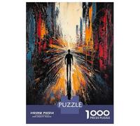 Rompecabezas De 1000 Piezas para Adultos Lone Journey - Expressionist Abstract Urban Vision Rompecabezas para Adultos Juego Familiar Corte De Precisión Cumpleaños Y Navidad 52x38cm