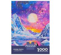 Rompecabezas De 1000 Piezas para Adultos Lonely Penguin Sunset Rompecabezas para Adultos Juegos Relajantes Regalos para Mujeres Desafiantes para Completar 38x26cm/1000pcs