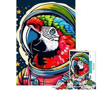 Rompecabezas de 1000 Piezas para Adultos Loro Astronauta Rompecabezas WPAP para Adultos Juegos relajantes una Obra de Arte difícil y desafiante (Tamaño 38x52cm)