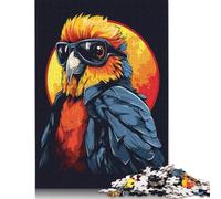 Rompecabezas de 1000 Piezas para Adultos: Loro Retro con Gafas de Sol. Rompecabezas Cuadrado Creativo para Adultos. Rompecabezas de Papel para decoración del hogar. 38 x 26 cm / 1000 Piezas.