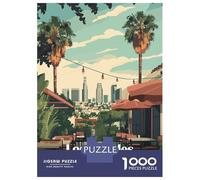 Rompecabezas De 1000 Piezas para Adultos Los Angeles Cityscape Rompecabezas para Adultos Juego Práctico Pero Divertido Y Humorístico Interacción Entre Padres E Hijos 52x38cm/1000pcs