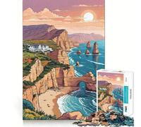 Rompecabezas de 1000 Piezas para Adultos Los Doce Apóstoles, Costa, Juego de lógica de Ajuste Exacto, Juguete Divertido, Juego de Juego Libre, Regalo de cumpleaños (38x52cm)