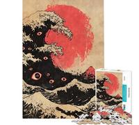 Rompecabezas de 1000 Piezas para Adultos Los Ojos de la Gran Ola Juguetes educativos Weirdcore para Aprender Juegos relajantes Un desafío difícil Excelentes Regalos y Juguetes (tamaño 38x26cm)