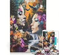 Rompecabezas de 1000 Piezas para Adultos Los rostros de Dos Mujeres Juguetes para armar Actividades Divertidas en casa Toda la Familia 38x26cm