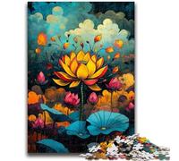 Rompecabezas de 1000 Piezas para Adultos Lotus Art: un Juego desafiante para Toda la Familia con Piezas de Formas aleatorias Totalmente entrelazadas, 50x75cm